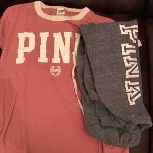 Victorias Secret tee + sweatpants set